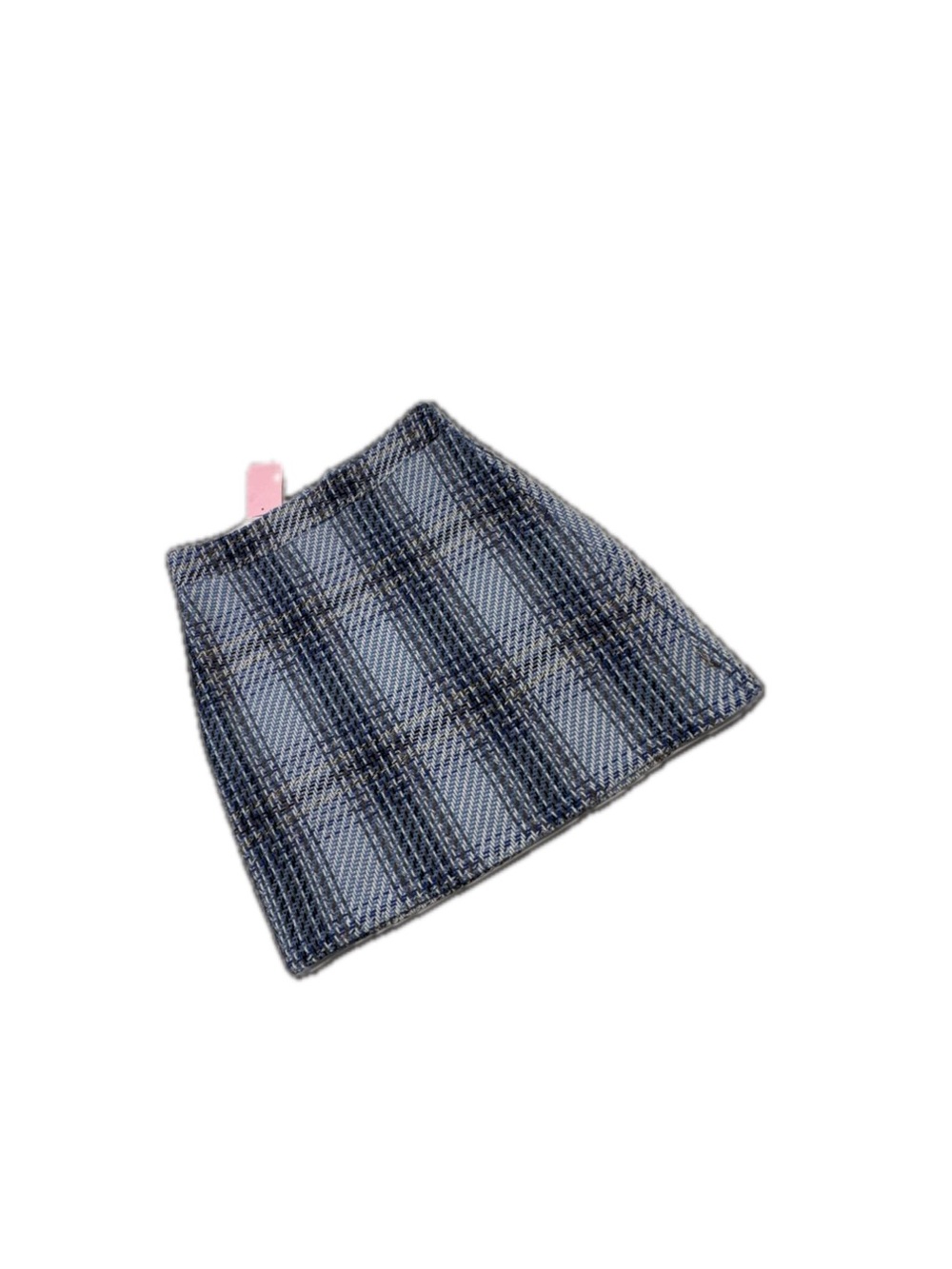 NWT Giorgia Giannini Made In Italy Plaid Tweed Mini Skirt Small Blue Neutral